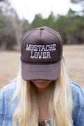 MUSTACHE LOVER brown trucker hat