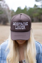 MUSTACHE LOVER brown trucker hat