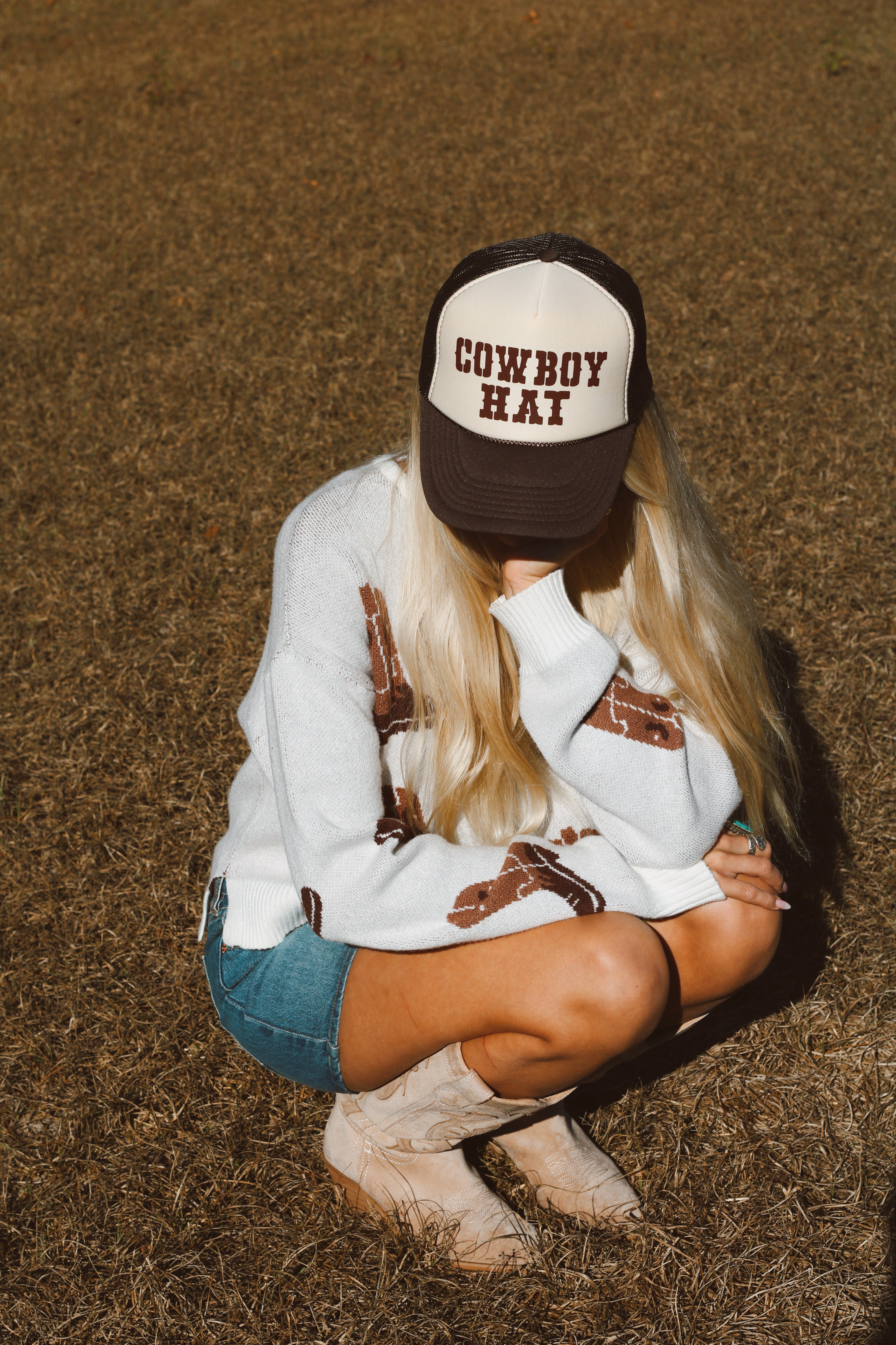 Cowboy hat trucker hat